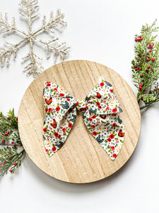 ISABELLE - XL Hand Tied Christmas on the Farm Bows on Alligator Clips
