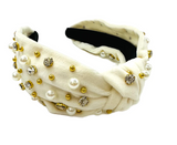 Luxury Gem/Pearled Knotted Headband