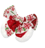 XL or Medium Christmas Sweater Woven Hair Bows on Alligator Clips
