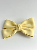GABBY - Spring Solid Faux Leather Bows on Large Alligator Clip